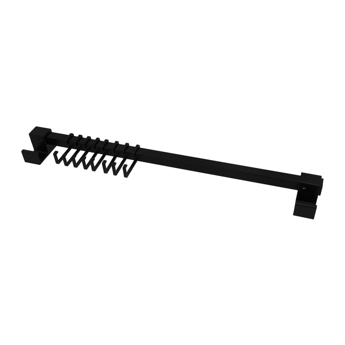 QUVIO Keukenrek - Met 8 haakjes - Metaal - Zwart