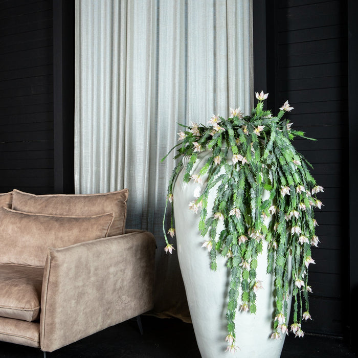 PTMD Izze White glazed ceramic extreme pot high