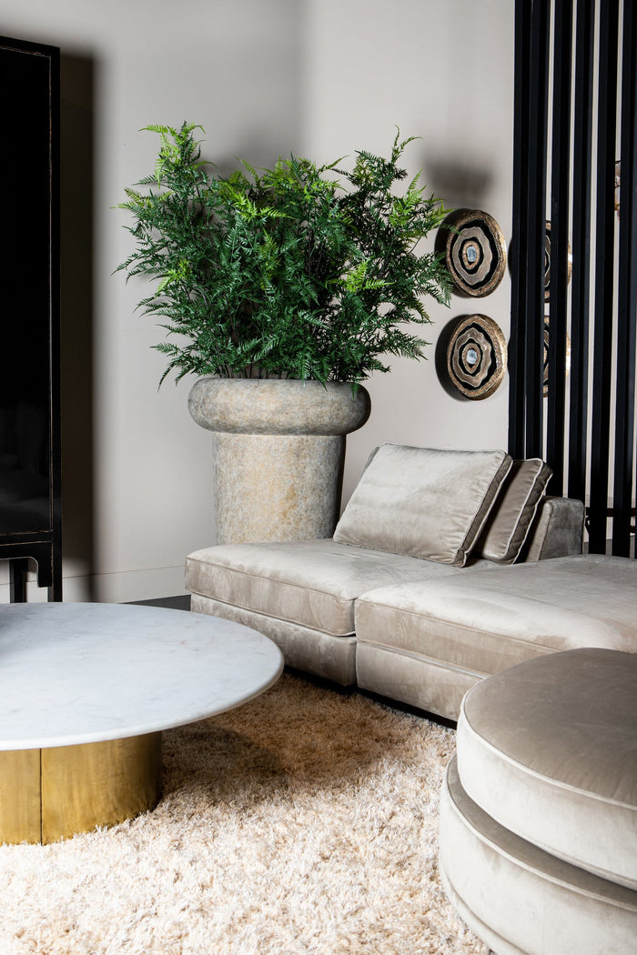 PTMD Megga Brown big brushed cement pot thick border ro