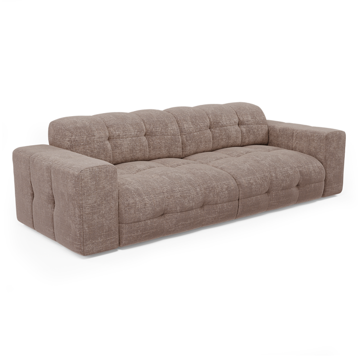 4-zitsbank in taupe reliëfffluweel