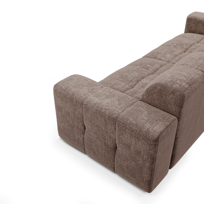 4-zitsbank in taupe reliëfffluweel