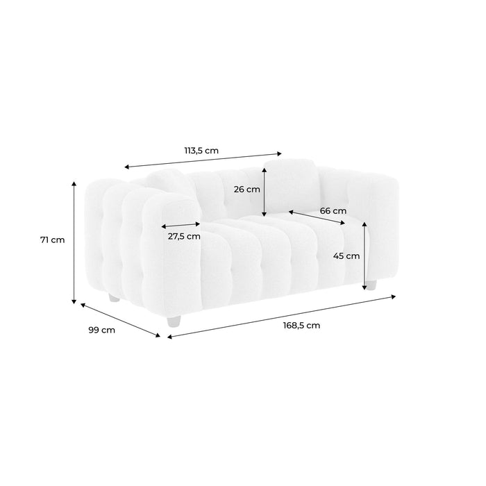 sweeek - 2-zitsbank, bekleed met bouclé textuur