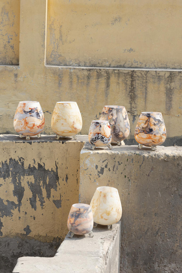 PTMD - Windlicht Jamillia - Geel - 19x19x21cm