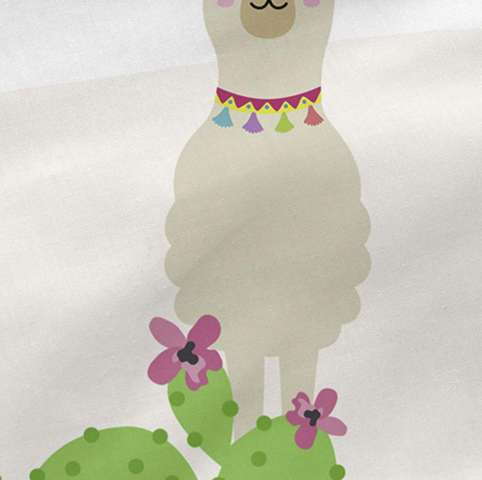Cute llamas Wiegwieg 210x40 cm Moshi Moshi, Veelkleurig, 100% katoen, de kwaliteit van 150 hilos