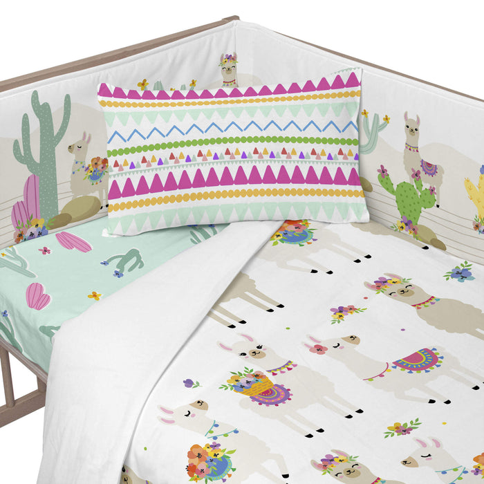 Cute llamas Wiegwieg 210x40 cm Moshi Moshi, Veelkleurig, 100% katoen, de kwaliteit van 150 hilos