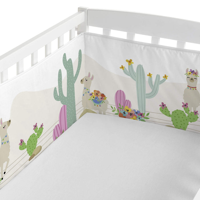 Cute llamas Wiegwieg 210x40 cm Moshi Moshi, Veelkleurig, 100% katoen, de kwaliteit van 150 hilos