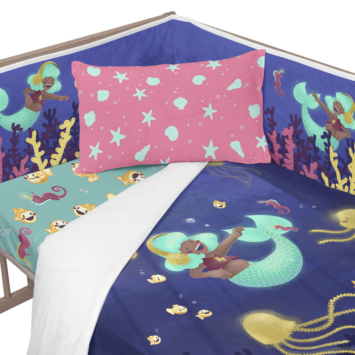 Happy mermaid Wiegwieg 210x40 cm Mr Fox, Veelkleurig, 100% katoen, de kwaliteit van 150 hilos