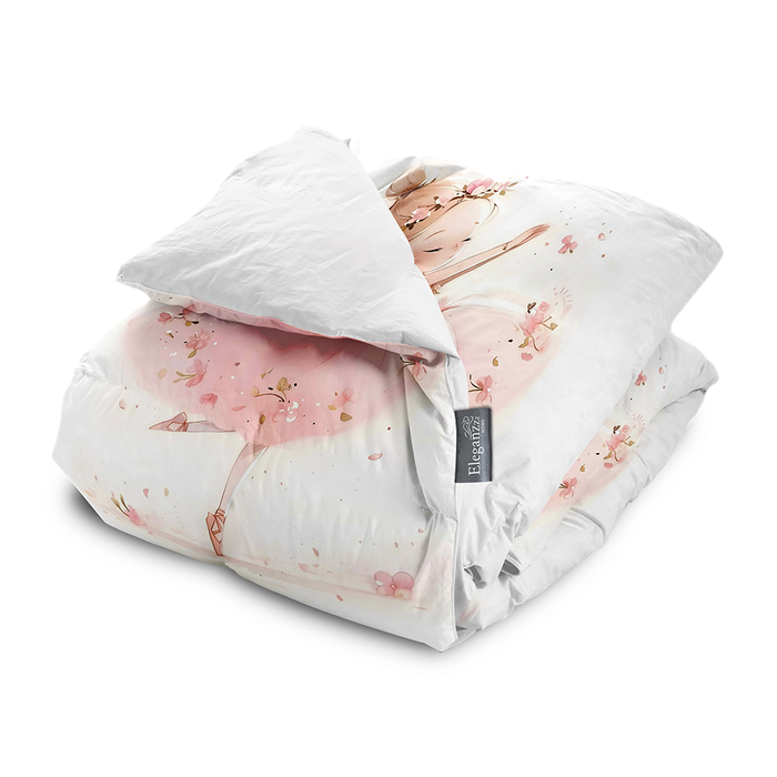 Eleganzzz Kinder Dekbedovertrek Micropercal Ballerina Girl - pink 140x220|240cm