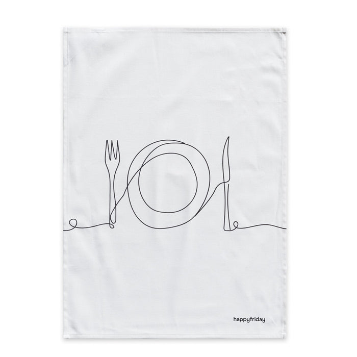 To eat Keukenhanddoek 2 stuks 70x50 cm Happyfriday, Veelkleurig, 100% katoen, de kwaliteit van 200 Gr x m2