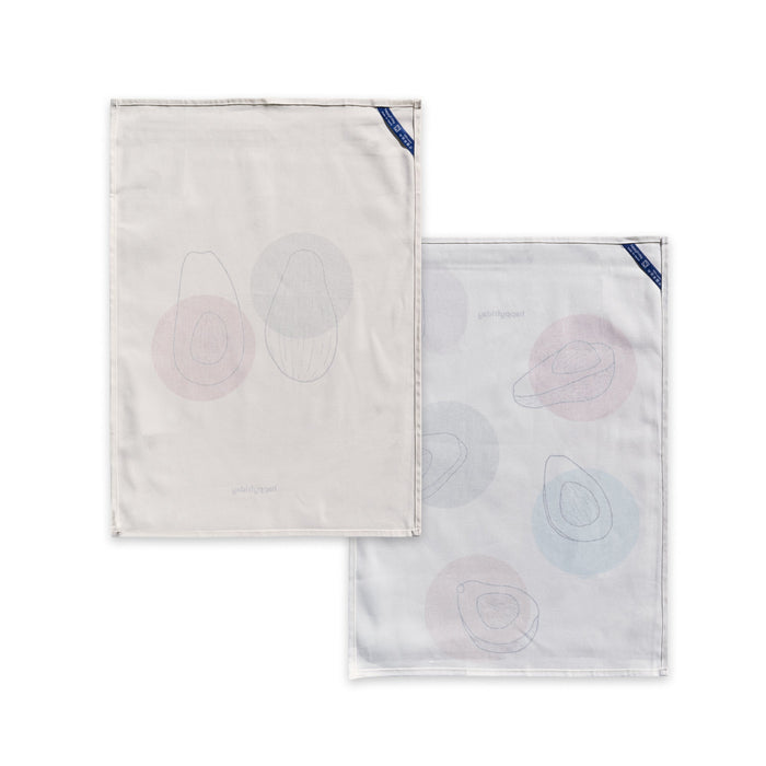 Avocado Keukenhanddoek 2 stuks 70x50 cm Happyfriday, Veelkleurig, 100% katoen, de kwaliteit van 200 Gr x m2