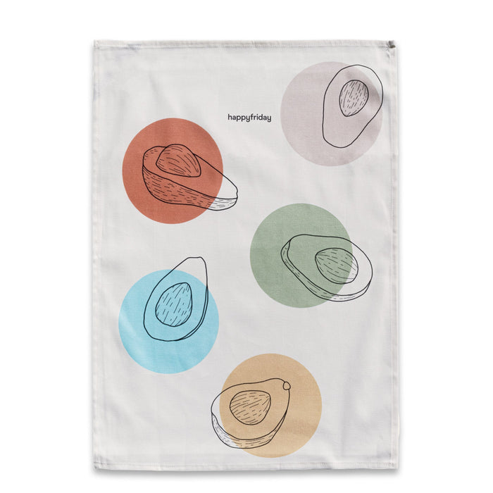 Avocado Keukenhanddoek 2 stuks 70x50 cm Happyfriday, Veelkleurig, 100% katoen, de kwaliteit van 200 Gr x m2