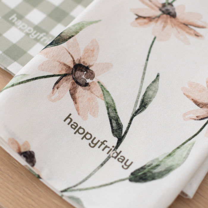 Tinny bloom Keukenhanddoek 2 stuks 70x50 cm Happyfriday, Veelkleurig, 100% katoen, de kwaliteit van 200 Gr x m2