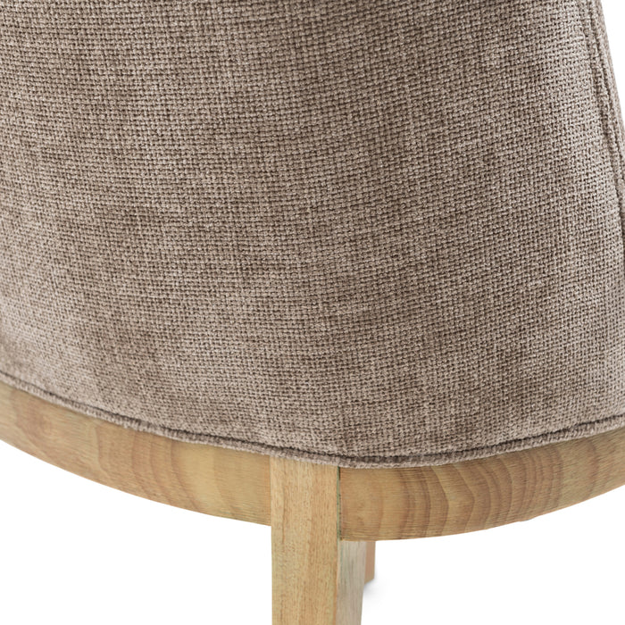 Rivièra Maison - Eetstoel Warm Mushroom, Polyester|Rubberwood, 51x62,5x84 cm