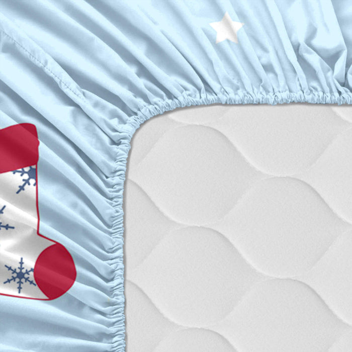 Merry christmas Hoeslaken wieg Xmas, Veelkleurig, 100% katoen, de kwaliteit van 150 hilos