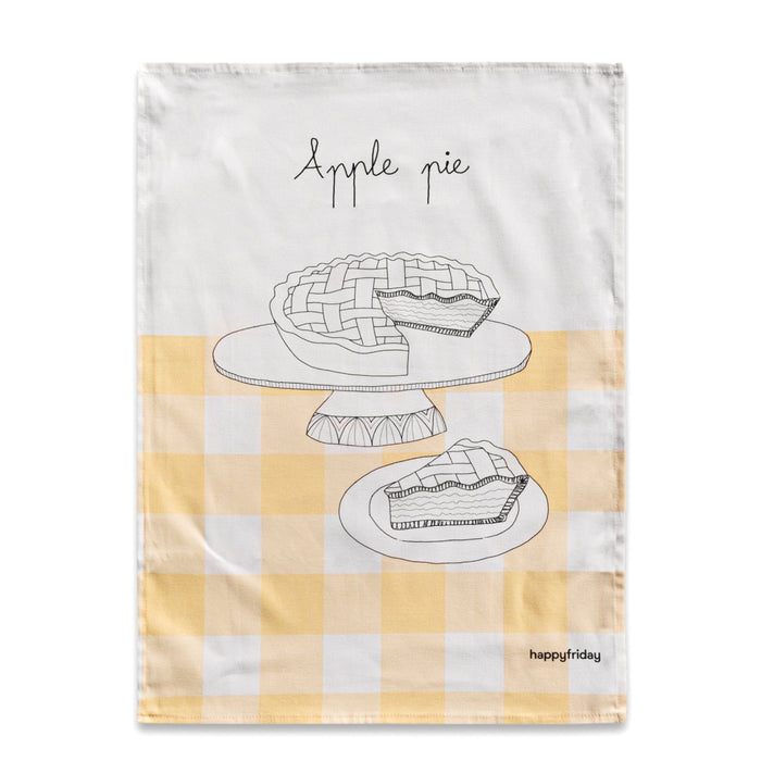 Apple pie Keukenhanddoek 2 stuks 70x50 cm Happyfriday, Veelkleurig, 100% katoen, de kwaliteit van 200 Gr x m2