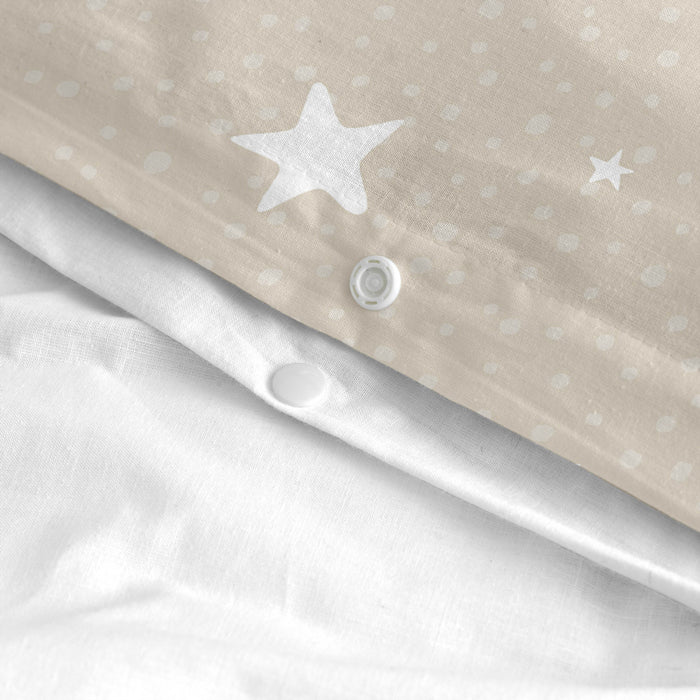 Little star Dekbedovertrek 2-delig Beige Basic Kids, Beige, 100% katoen, de kwaliteit van 150 hilos