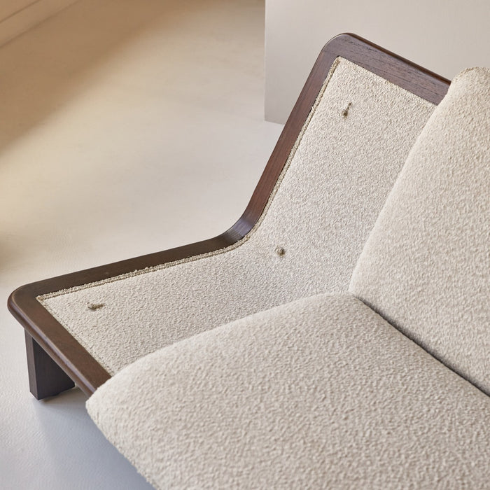 Tikamoon - Folk - Fauteuil in massief mindihout en ecru stof