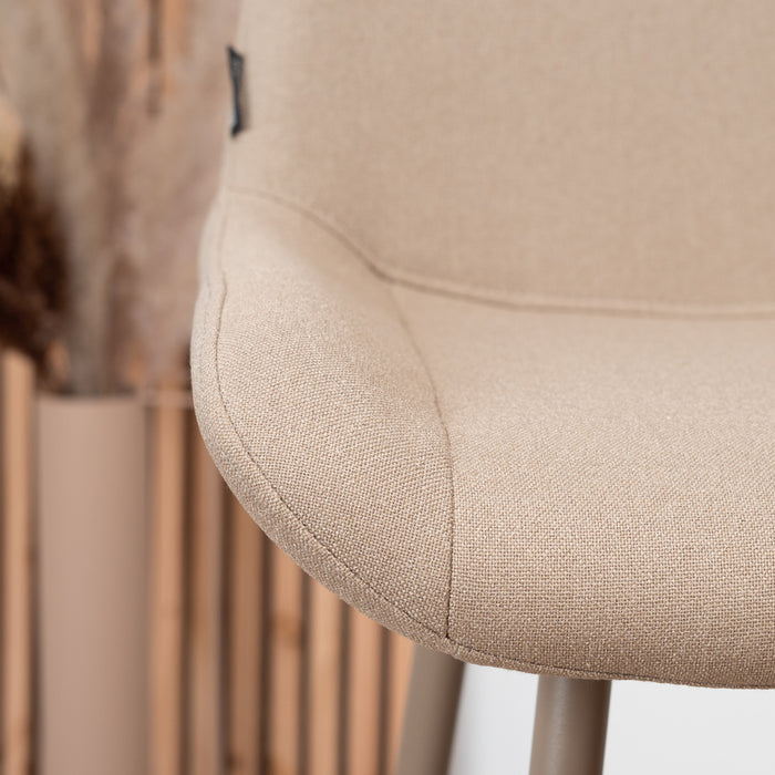 Bronx71 Scandinavische barkruk Maud gerecyclede stof taupe 74 cm -