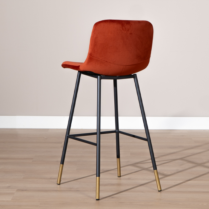 Bronx71 Velvet barkruk Mikky koper 68 - 79 cm - barkrukken set van 4