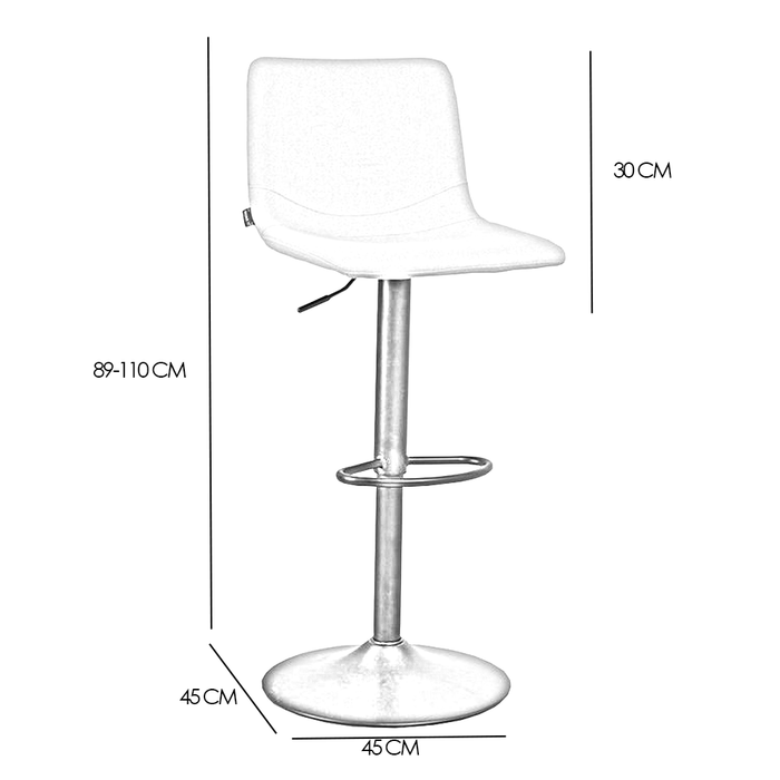 Bronx71 Scandinavische barkruk Eva draaibaar gerecyclede stof taupe