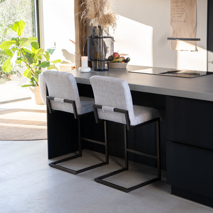 Bronx71 Velvet barkruk Lio taupe 70 cm