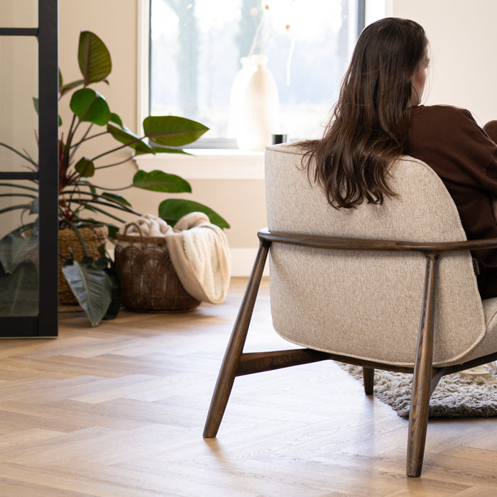 Bronx71 Scandinavische fauteuil Vidar linnen off white