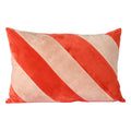HKliving Striped Velvet Sierkussen 40 x 60 cm - Rood/Roze