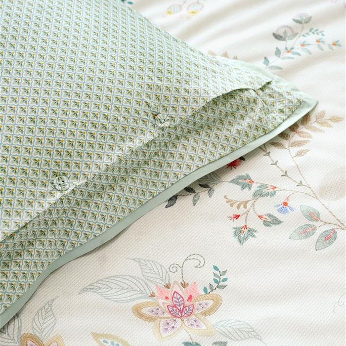Pip Studio Kili Flower Dekbedovertrek 200 x 200/220 cm - Wit
