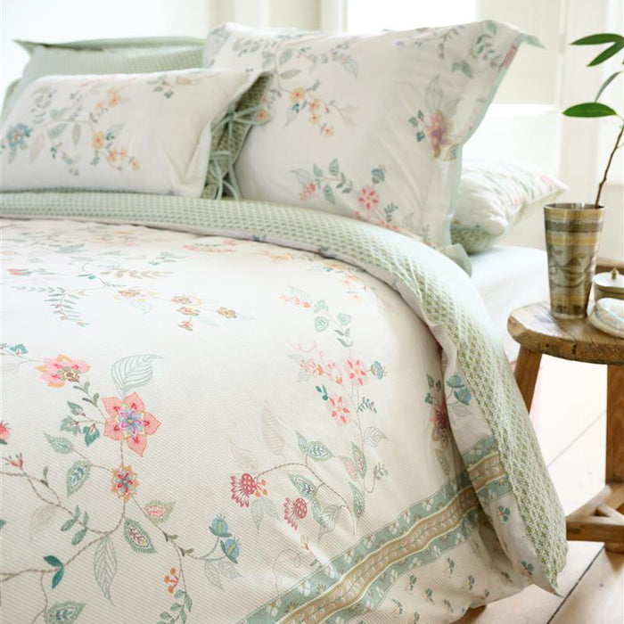 Pip Studio Kili Flower Dekbedovertrek 200 x 200/220 cm - Wit