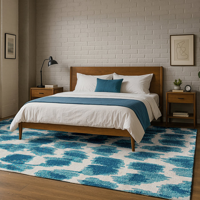 Lola & Moi Ikat Vloerkleed 200 x 280 cm - Summer Blue