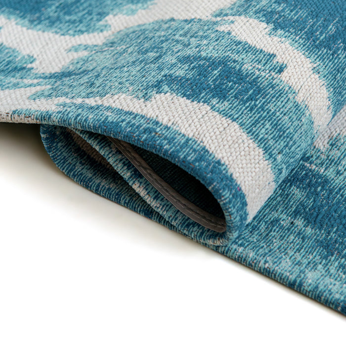 Lola & Moi Ikat Vloerkleed 240 x 340 cm - Summer Blue