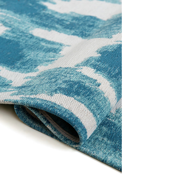 Lola & Moi Ikat Vloerkleed 80 x 150 cm - Summer Blue