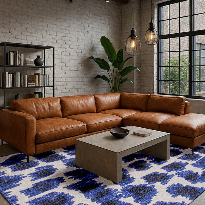 Lola & Moi Ikat Vloerkleed 170 x 240 cm - Ultramarine