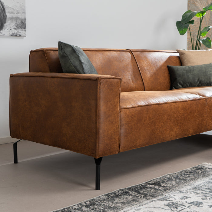 Bronx71 Industriële bank 3-zits Kansas eco-leer cognac