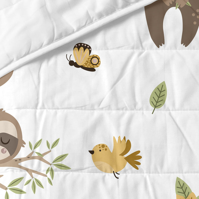 Happy sloth Sprei Moshi Moshi, Veelkleurig, 100% Katoen (buitenkant) 100% Polyester (vulling), de kwaliteit van 150 TC