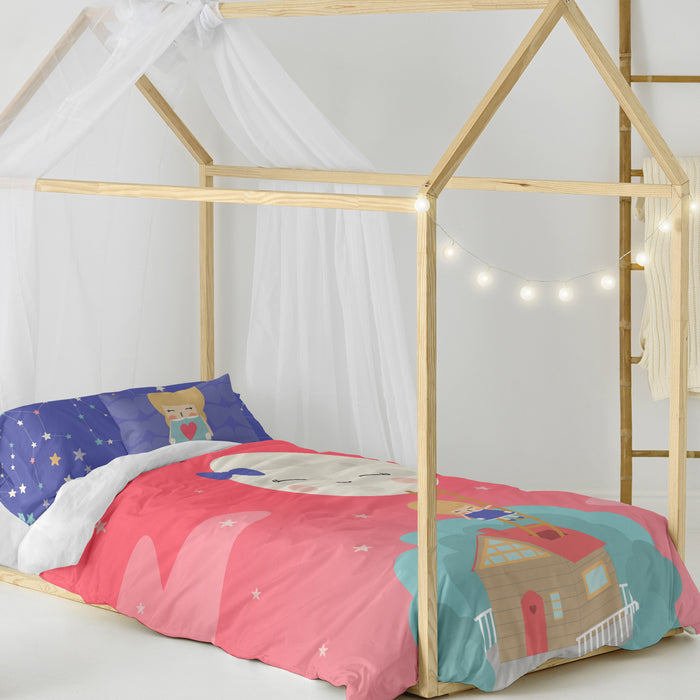 Moon dream Dekbedovertrek 2-delig Happynois, Veelkleurig, 100% katoen, de kwaliteit van 150 hilos