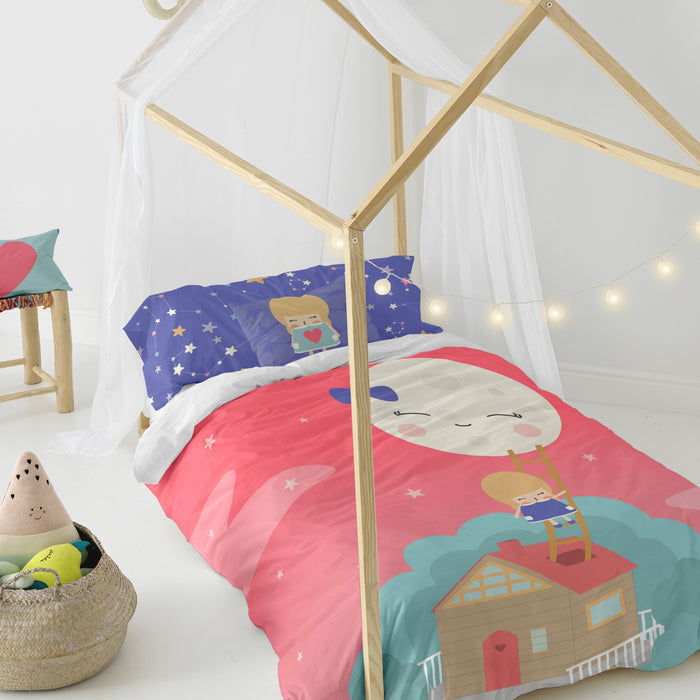 Moon dream Dekbedovertrek 2-delig Happynois, Veelkleurig, 100% katoen, de kwaliteit van 150 hilos