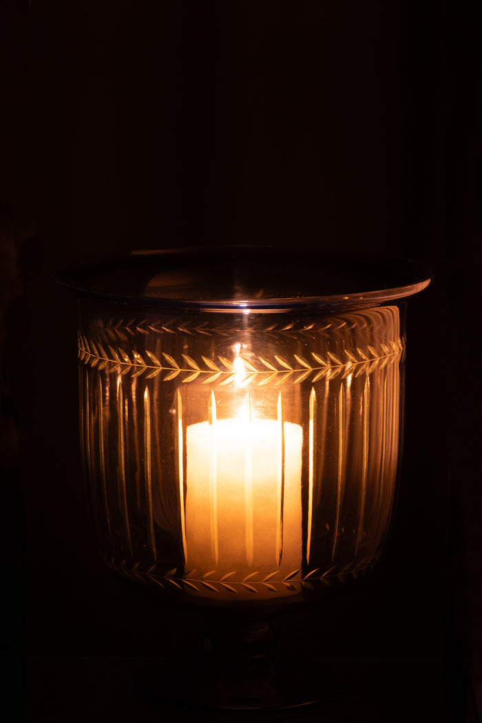 J-Line windlicht Tarifa - glas - blauw