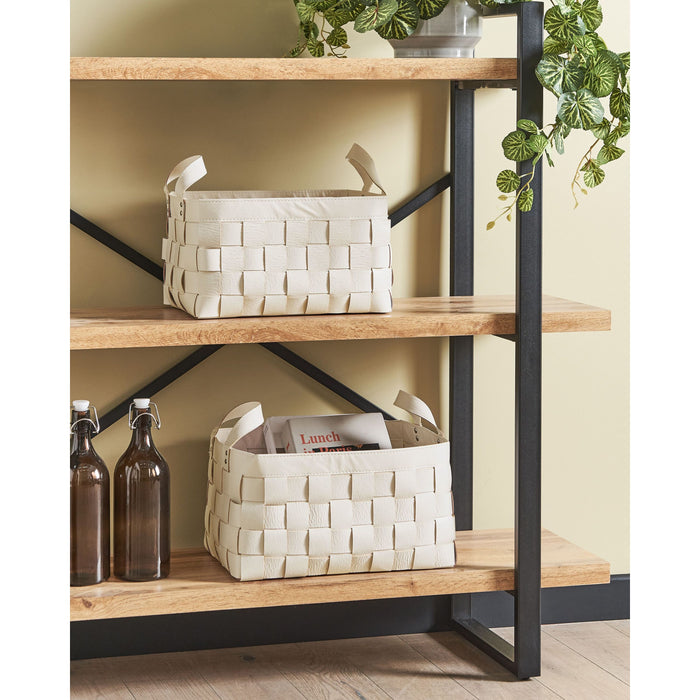 Beliani - SIPPAR - Opbergmanden set van 2 - Beige - Kunstleer