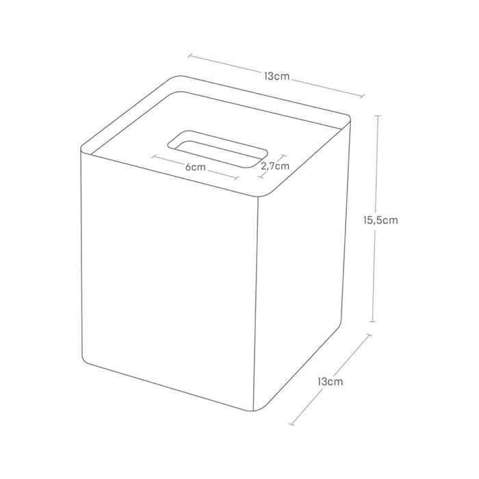 Yamazaki Tissuebox Vierkant - Rin - Zwart
