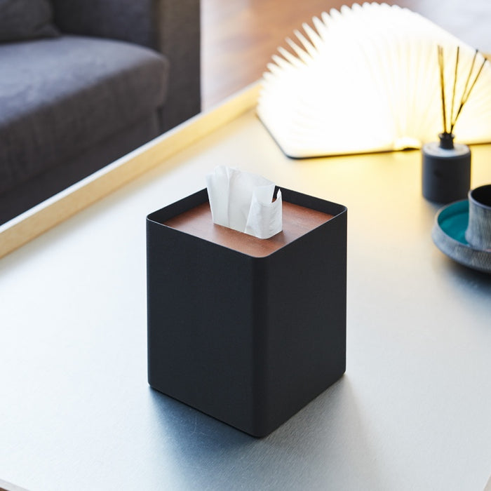 Yamazaki Tissuebox Vierkant - Rin - Zwart