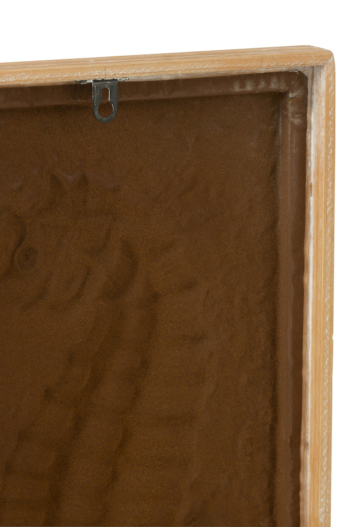 J-Line Wanddecoratie Zeepaardje|Kreeft Ijzer|Sparhout Wit|Naturel