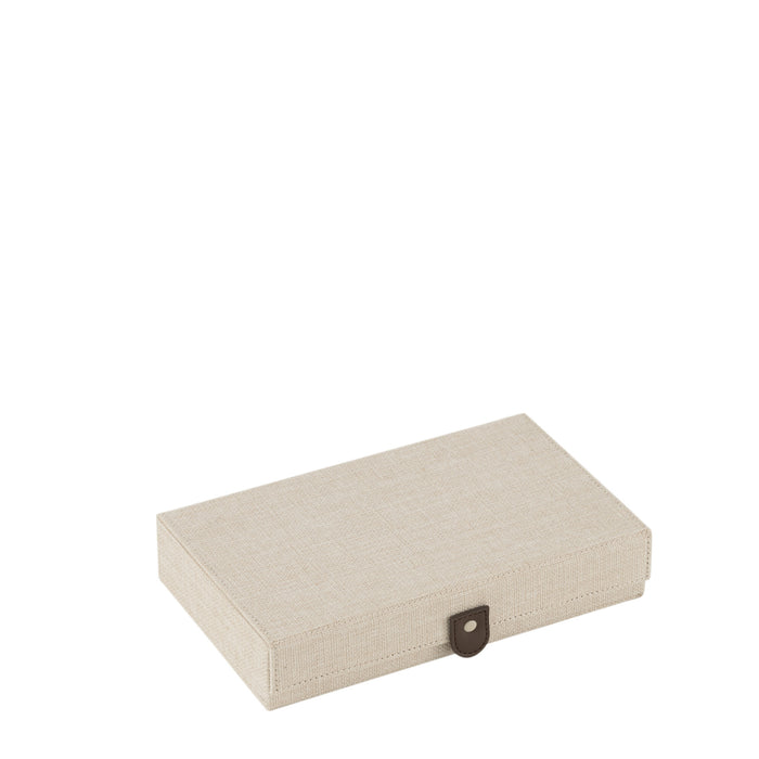 J-Line Juwelendoos Rechthoek Polyester Grijs