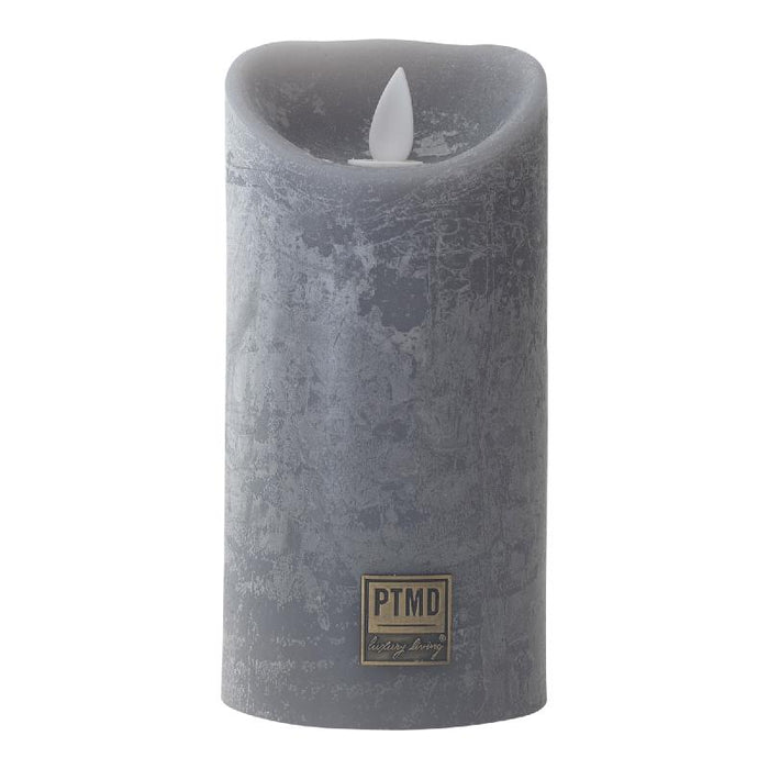 PTMD - 5 delige Led kaarsen set - RUSTIC SUEDE GREY- echte wax - be...