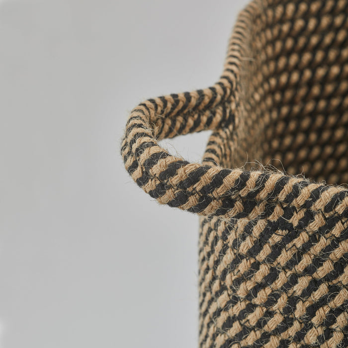 Rena Opbergmand Linen Medium | Zwart | Beige | Geel | Goud