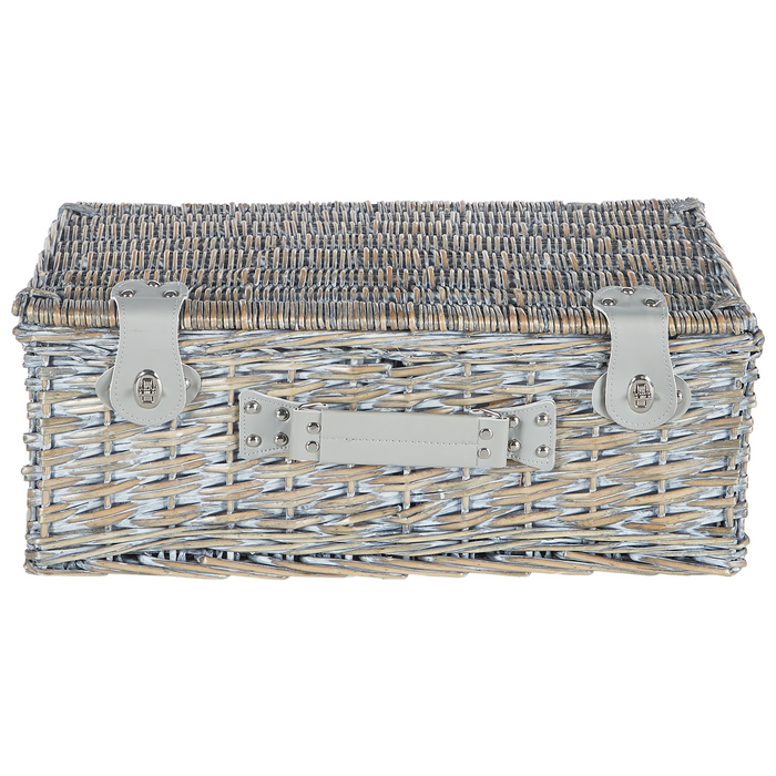 Beliani - FIGUE - Picknickmand voor 4 - Grijs - Wilgenhout