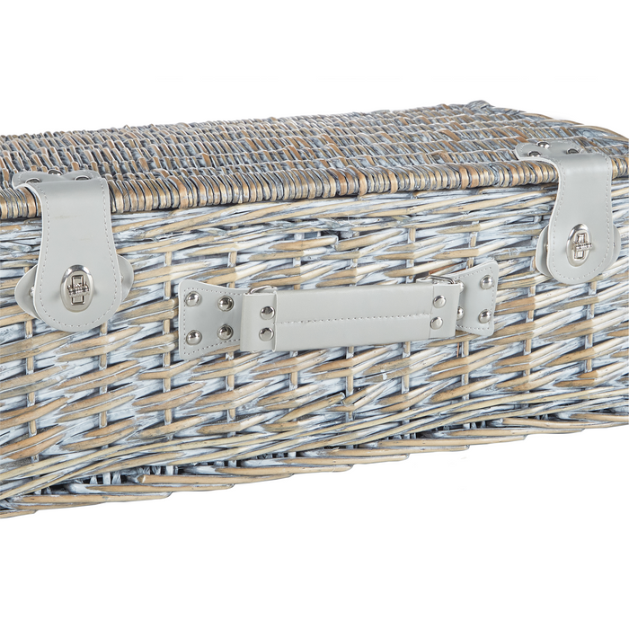 Beliani - FIGUE - Picknickmand voor 4 - Grijs - Wilgenhout