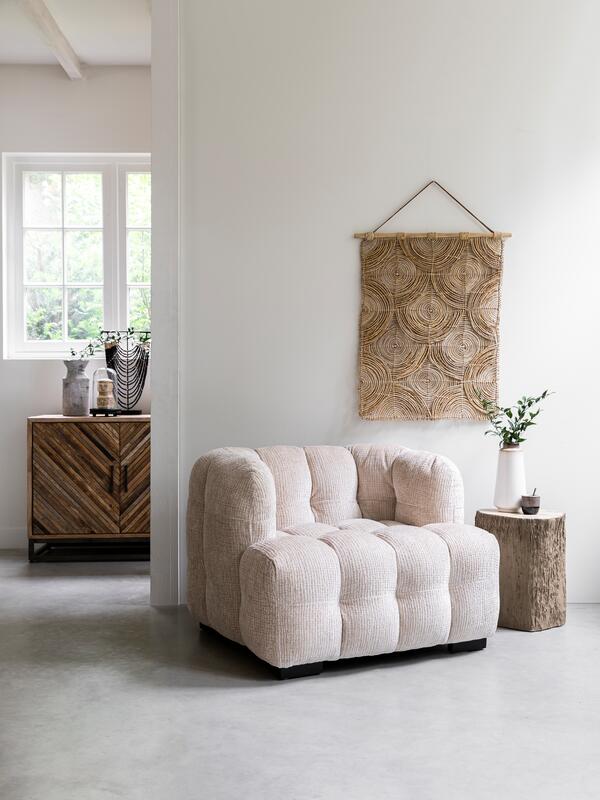 MUST Living Wall Panel round & round,107x71x2 cm, natural abaca and...