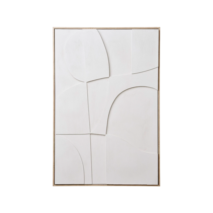 Artichok Eefke reliëf wanddecoratie No.2 wit - 90 x 60 cm