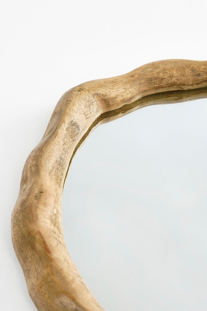 Mica Decorations Nick Wandspiegel - FSC 100% - Mangohout - Donkerbruin